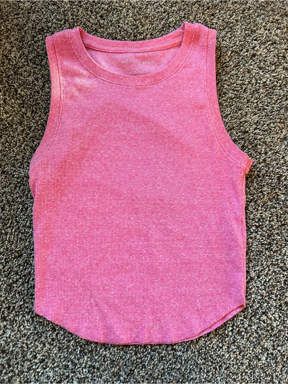 American Eagle Outfitters Heather Pink Ribbed Tank